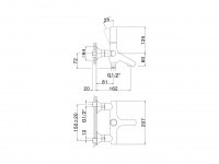 Смеситель для ванны Cisal Vita VI000134/VI000104 схема 2