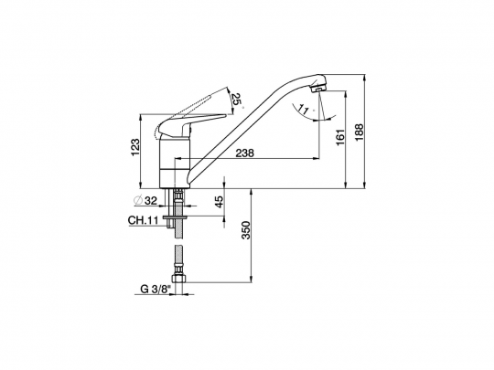 Смеситель для кухни Cisal Kitchen Energy Save PO000585 схема 2