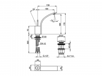 Смеситель для раковины Cisal Wave WA000512/WA000542 схема 2