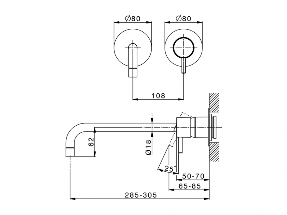 Смеситель для раковины Cisal Less Minimal LM005516/LM005517/LM005518 ФОТО