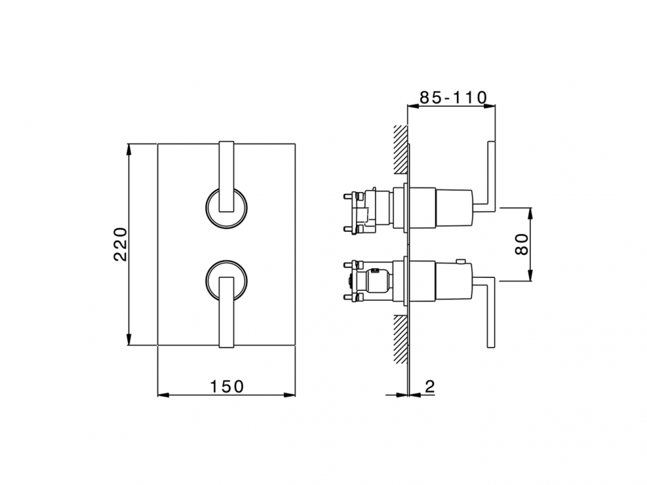 Смеситель для ванны и душа Cisal Wave WA0BT030 ФОТО