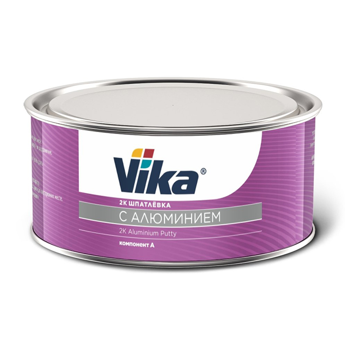 Vika Шпатлевка с алюминием 2К, темно-серая, объем 1кг.
