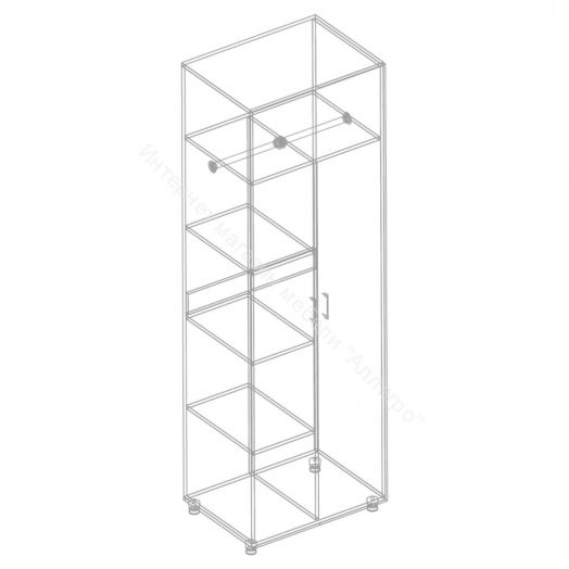 Шкаф 2-ств. с 2-мя отделениями "Сандра" Белый лофт