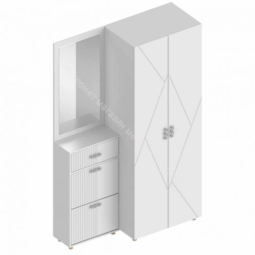 Шкаф 2-ств. с 2-мя штангами "Сандра" 800 Белый лофт