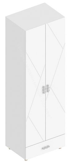 Шкаф 2-ств. с ящиком и 2-мя штангами "Сандра" 700 Белый лофт