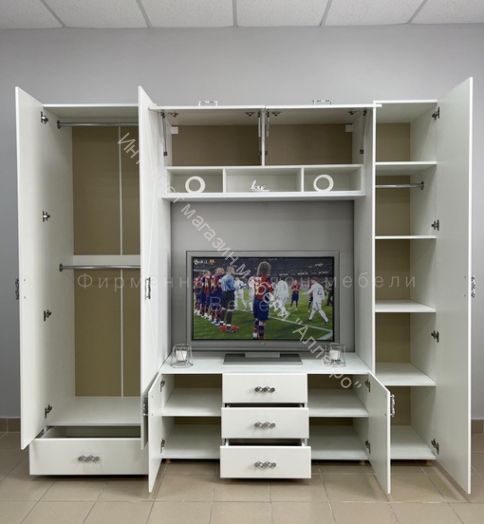 Шкаф 2-ств. с ящиком и 2-мя штангами "Сандра" 700 Белый лофт