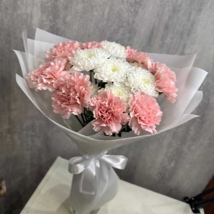 Дуо букет хризантемы/гвоздика