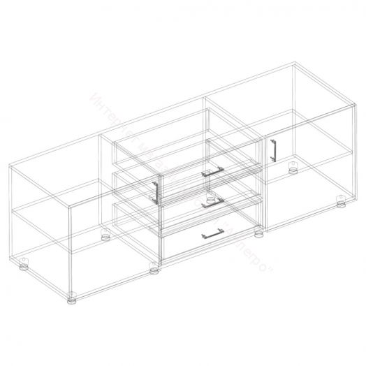 Тумба под ТВ 1700 "Сандра" Белый лофт