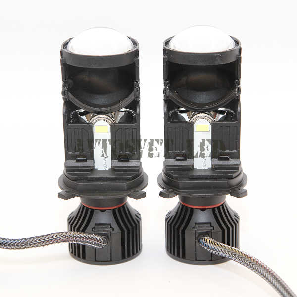 Мини линзы, лампы автомобильные линзованные цоколь H4 модель M01S-H4-12-24V