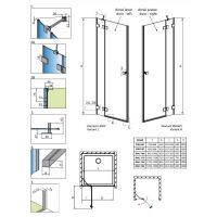 Дверь для монтажа в нишу Radaway Essenza Pro DWJ на кронштейне 80 см схема 2
