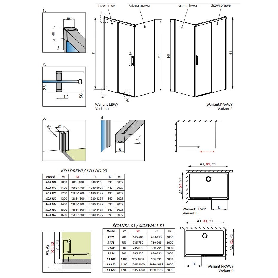 Прямоугольный душевой уголок Radaway Idea KDJ 160х120 см ФОТО