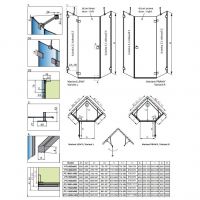 Пятиугольное душевое ограждение Radaway Essenza Pro PTJ 80х90 см схема 2