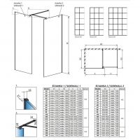 Решетчатая стеклянная душевая перегородка Walk-in Radaway Modo X Black III Factory 100х90 см схема 2