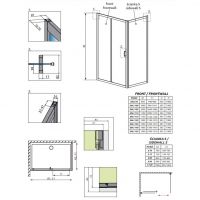 Стеклянное душевое ограждение Radaway Premium Plus DWJ+S 110х90 см схема 2