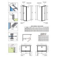 Стеклянный душевой уголок Radaway Eos KDS II однодверный 120х90 см схема 2