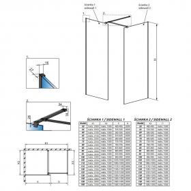 Душевая перегородка из стекла Walk-in Radaway Modo X Black III Frame 110х50 см ФОТО