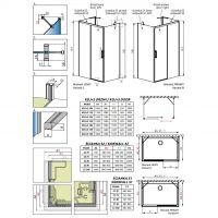 Душевое ограждение с раздвижной дверью Radaway Idea KDJ+S 160х75 см схема 2