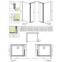 Душевая перегородка Walk-in Radaway Eos с распашной дверцей 80 х 197 см схема 2