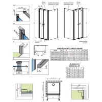 Душевой уголок Radaway Eos DWD+S двухдверный цвета хром 90х90 см схема 2