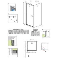 Душевой уголок Radaway Twist DW+S с поворотной дверью 80х75 см схема 2