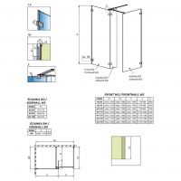 Душевая перегородка Walk-in Radaway Euphoria II универсального монтажа 100х30 см схема 2