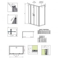 Двустворчатое душевое ограждение Radaway Premium Plus DWD+S 180х100 см схема 2