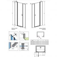 Хромированная душевая дверь Radaway Eos DWJS на цилиндрической петле 130 см схема 2