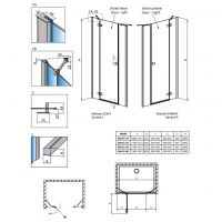 Хромированная дверь душевой Radaway Fuenta New DWJS нишевая 130 см схема 2