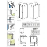 Хромированный душевой уголок Radaway Eos KDJ II с распашной дверью 110х90 см схема 2