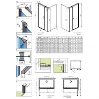 Хромированный стеклянный душевой уголок Radaway Eos KDS I с распашной дверью 120х80 см схема 2