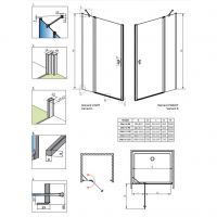 Дверь для ниши Radaway Nes 8 DWJ II распашная 80 см схема 2