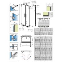 Пристенный душевой уголок Radaway Arta DWD+2S двухдверный 120х80 см схема 2