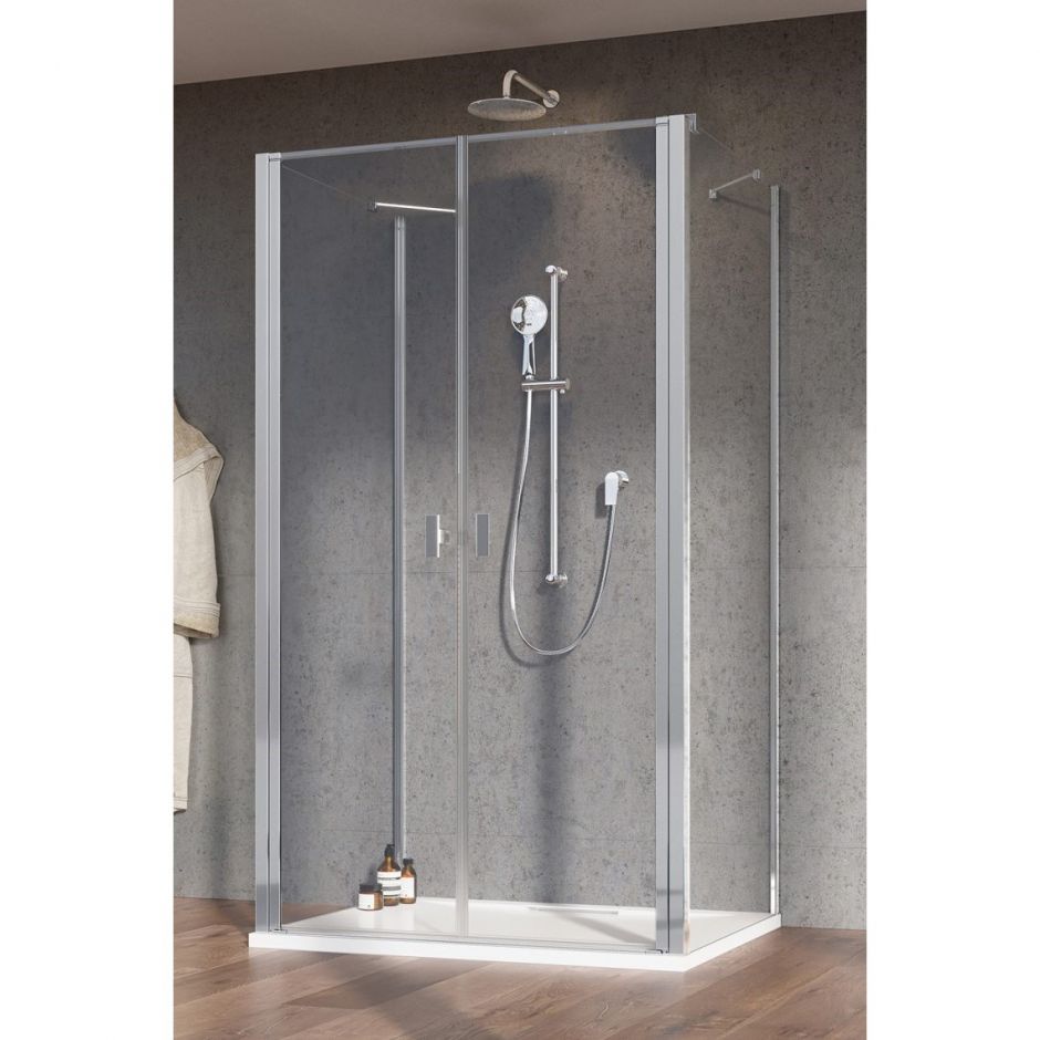 Пристенное закрытое душевое ограждение Radaway Nes 8 DWD+2S двухдверное 80х75  см