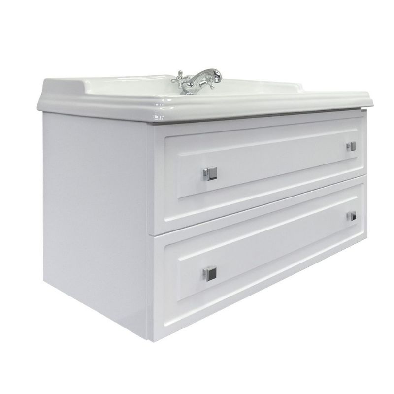 Тумба-умывальник Comforty Феррара-100 белая с раковиной Comforty 3310 00-00020308CF