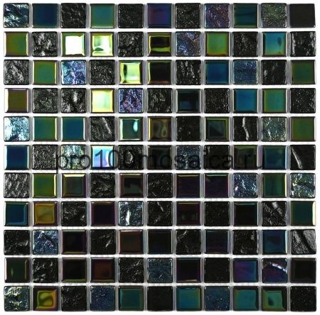 Bondi black-25 стекло. Мозаика серия CRYSTAL,  размер, чип 25*25 мм: 300*300*4 (Bonaparte)